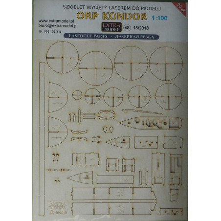 ORP "Kondor" - the Polish submarine - laser cut parts 1/100