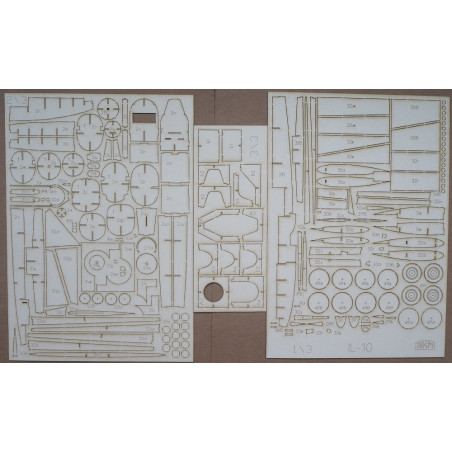 Ilyushin Il-10 - the USSR ground-attack aircraft - a laser-cut details