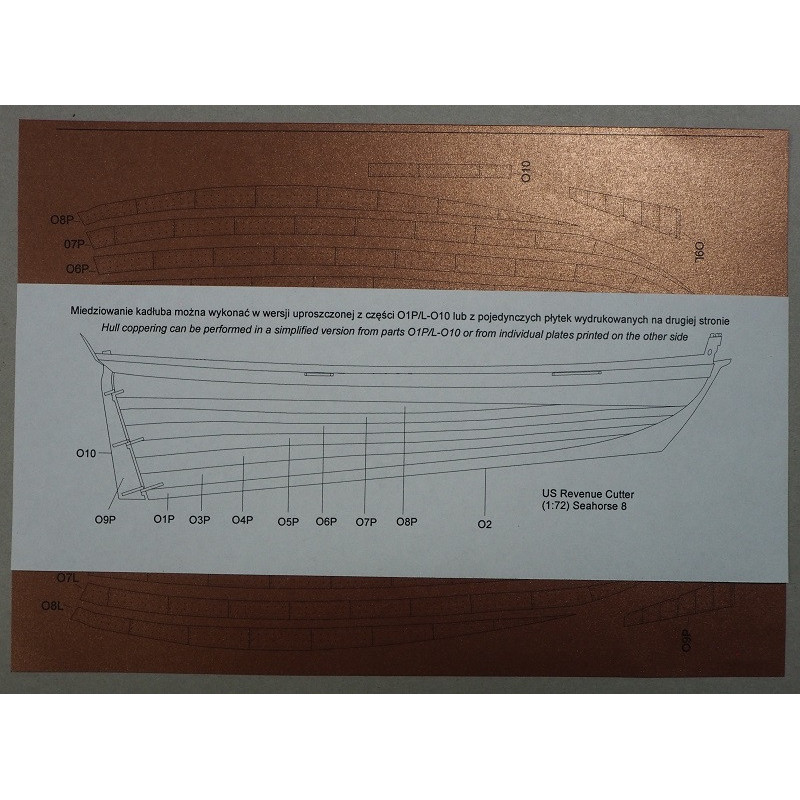 US Revenue Cutter (1815) - laser cut copper plating