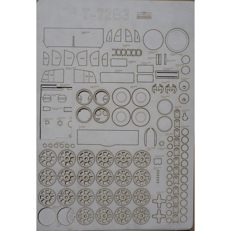 T-72 B3 - USSR main battle tank - a laser-cut details