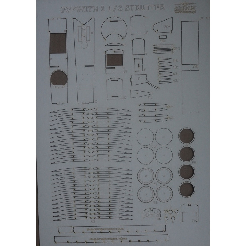 Sopwith 1 1/2 "Strutter" - the British/ French multi-purposse aircraft - a laser-cut details