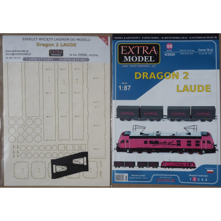 "Dragon 2" Laude - Polish electric locomotive and two wagons-platforms - a set