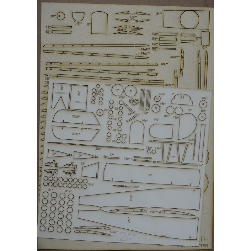 Sopwith 1 1/2 "Strutter" - the British/ Russian multi-purposse aircraft - a laser-cut details