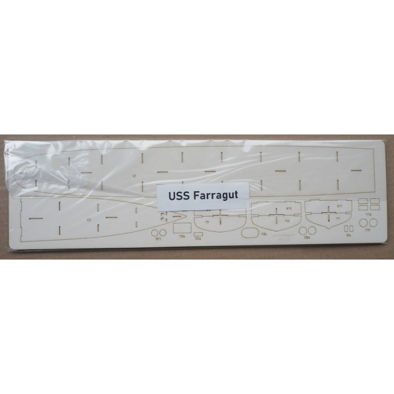 USS "Farragut" (DD-348) - JAV eskadrinis minininkas - lazeriu pjautos detalės