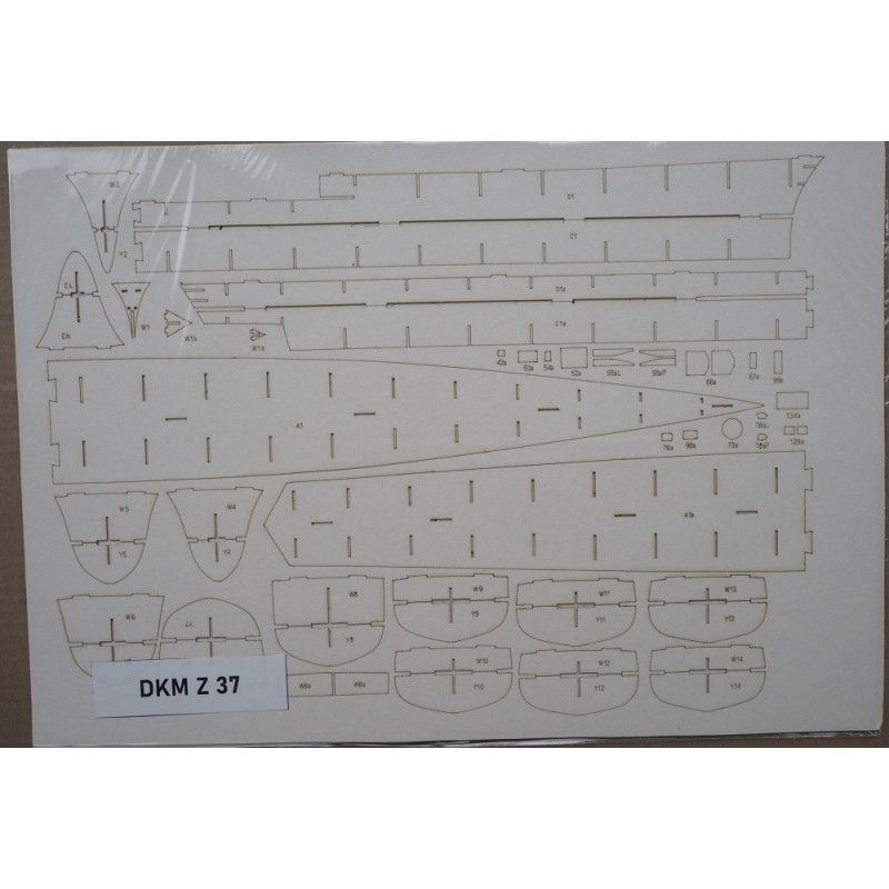 DKM Z-37 - the German "Narvik" klass destroyer - a laser-cut details