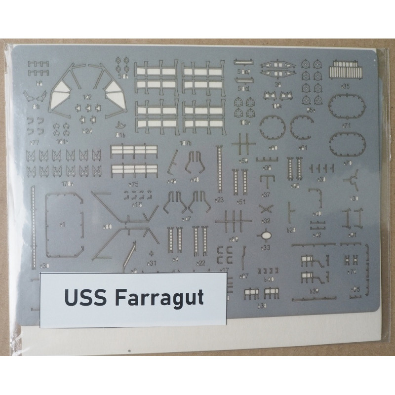 USS "Farragut" (DD-348) - the American destroyer - a laser-cut deck equipment details