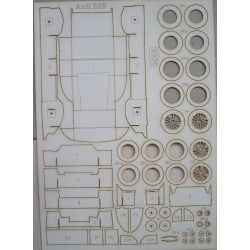 Audi R8R - немецкий гоночный автомобиль - вырезанные лазером детали