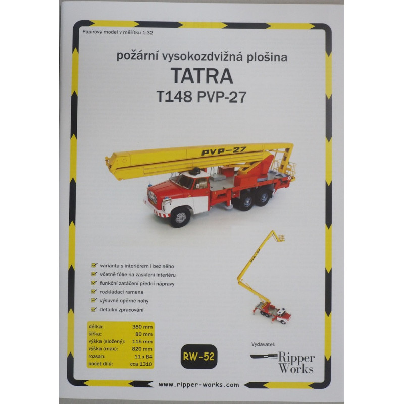 "TATRA" T148 + "PVP-27" - Čekoslovakijos priešgaisrinis automobilis su aukštuminiu keltuvu