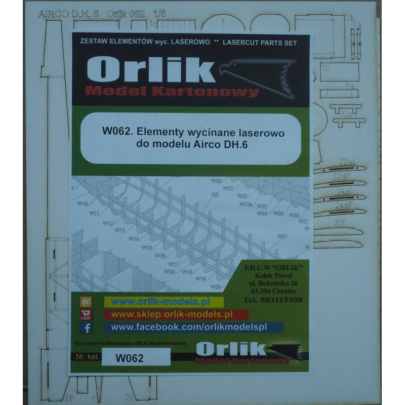 AIRCO D. H. 9 – the British school airplane - laser cut parts