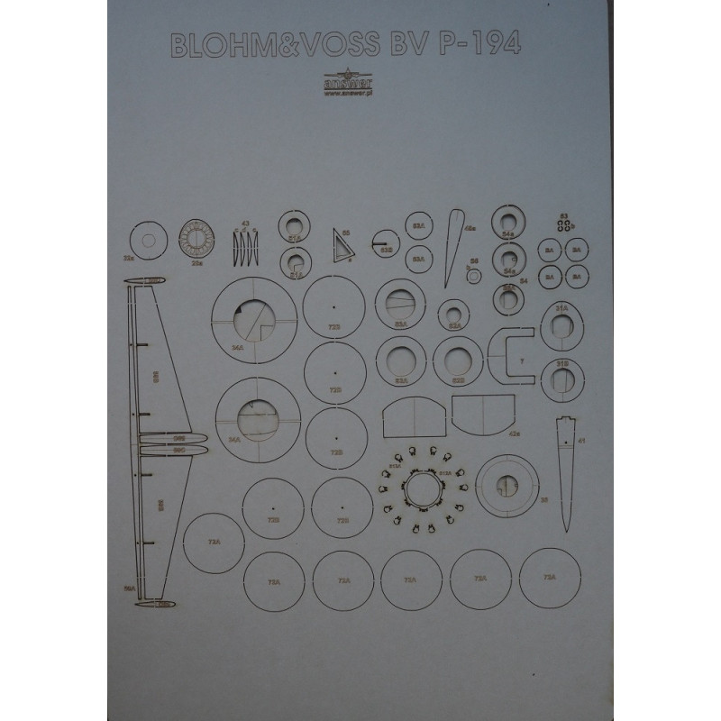 Blohm und Voss BV P-194 - German attack aircraft - prototype - laser cut parts