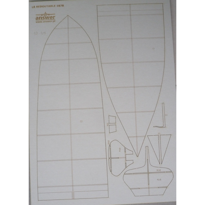 "La Redoutable" - French battleship of 1878 - a laser cut parts