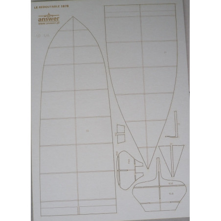 «La Redoutable» — французский броненосец 1878 года - вырезанные лазером детали