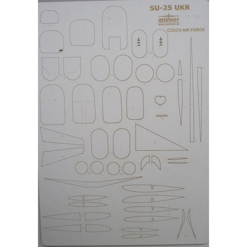 Sukhoj Su-25 - USSR/ Russian/ Ukrainian attack aircraft - a laser cut parts