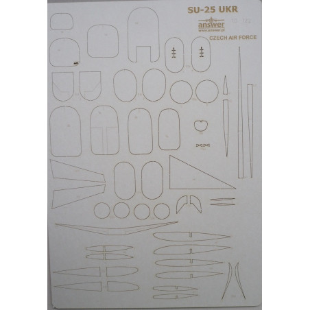 Sukhoj Su-25 - USSR/ Russian/ Ukrainian attack aircraft - a laser cut parts