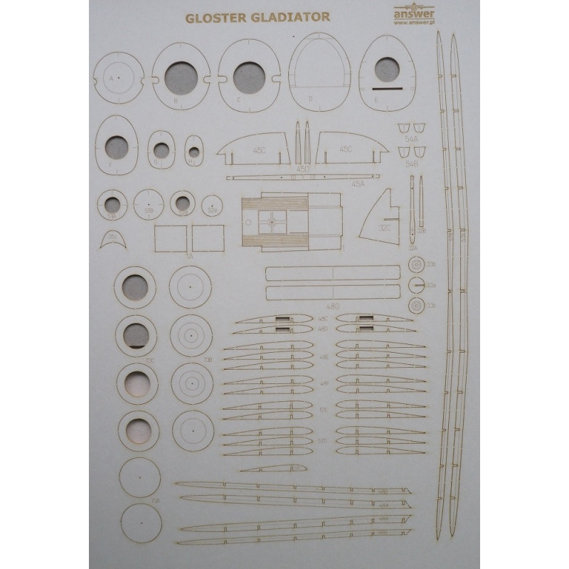 Gloster "Gladiator" Mk.II - the British fighter - a laser cut parts