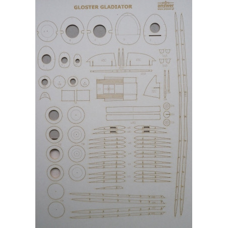 Gloster "Gladiator" Mk.II - the British fighter - a laser cut parts