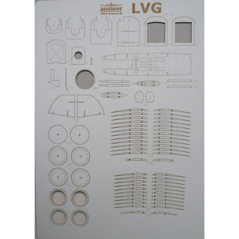 LVG C.VI - the German/ Polish/ Lituanian light bomber - reconnaissance aircraft - a laser cut parts