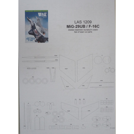 Mikroaviacija - 03 - Lenkijos šiuolaikinės karinės oro pajėgos (Mig-29UB ir F-16C) - lazeriu pjautos detalės