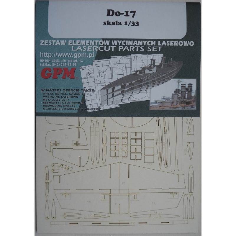 Dornier Do-17 – the German reconnaissance and bomber airplane - laser cut details