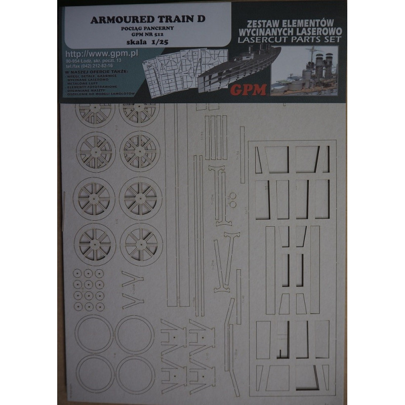 „D“ – the British armored train – laser cut parts