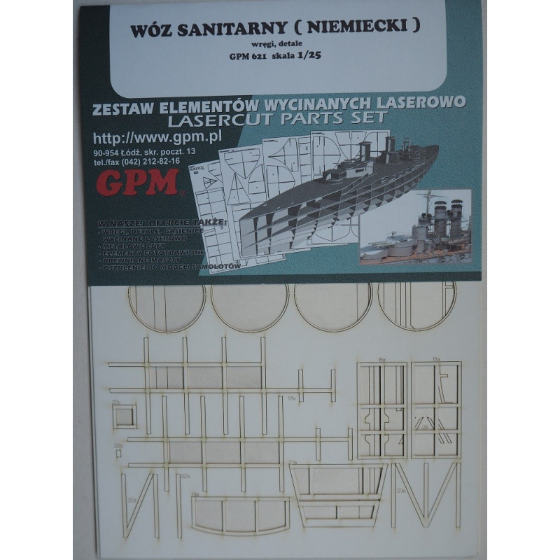 German sanitary carriage Hf.6 - laser cut details