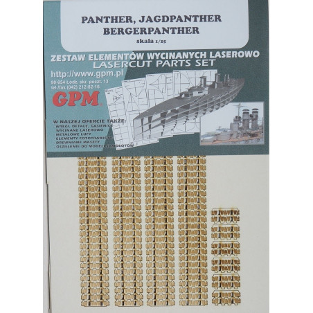 «Panther», «Jagdpanther» и «Bergerpanther» - немецкая бронетехника - вырезанные лазером гусеницы