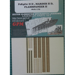 "Wespe", Pz. Kpfw. IID, "Marder" IID, "Flammpanzer" II - laser cut and engraved track parts