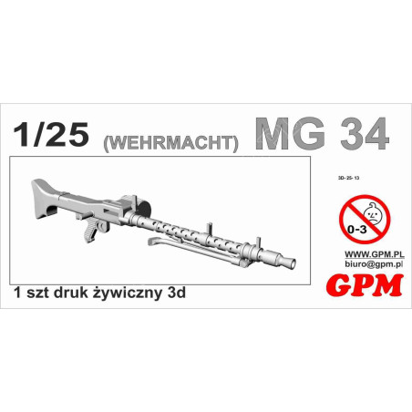 MG-34 - vokiškas sunkusis kulkosvaidis - 3D spausdinta detalė