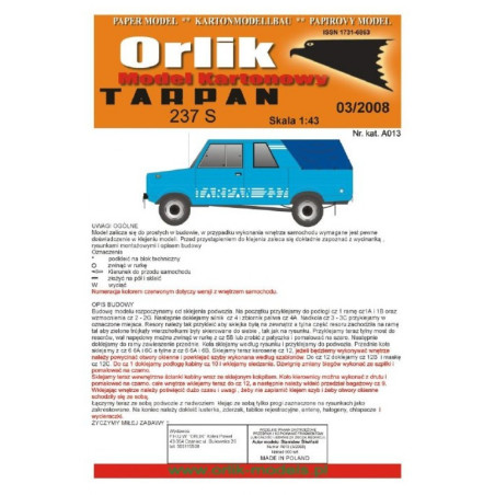 Tarpan 233 S - the Polish light off - road car with tarpaulin