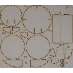 Type 98 „Ke-Ni“ – Japonijos lengvasis tankas - lazeriu pjautos detalės