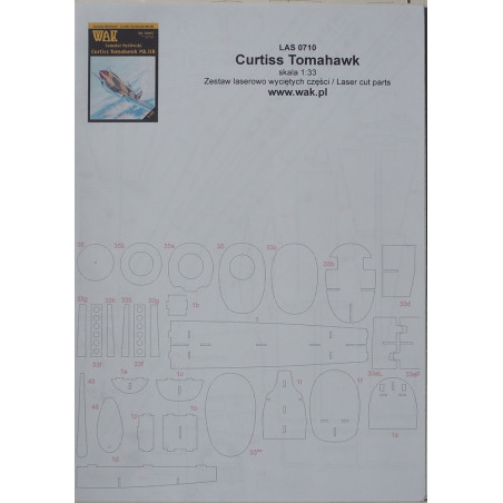 Curtiss „Tomahawk“ – the fighter - the  laser-cut parts