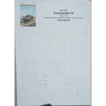 A13 Mk. III „Covenanter IV“ – the British cruiser tank - the laser cut details