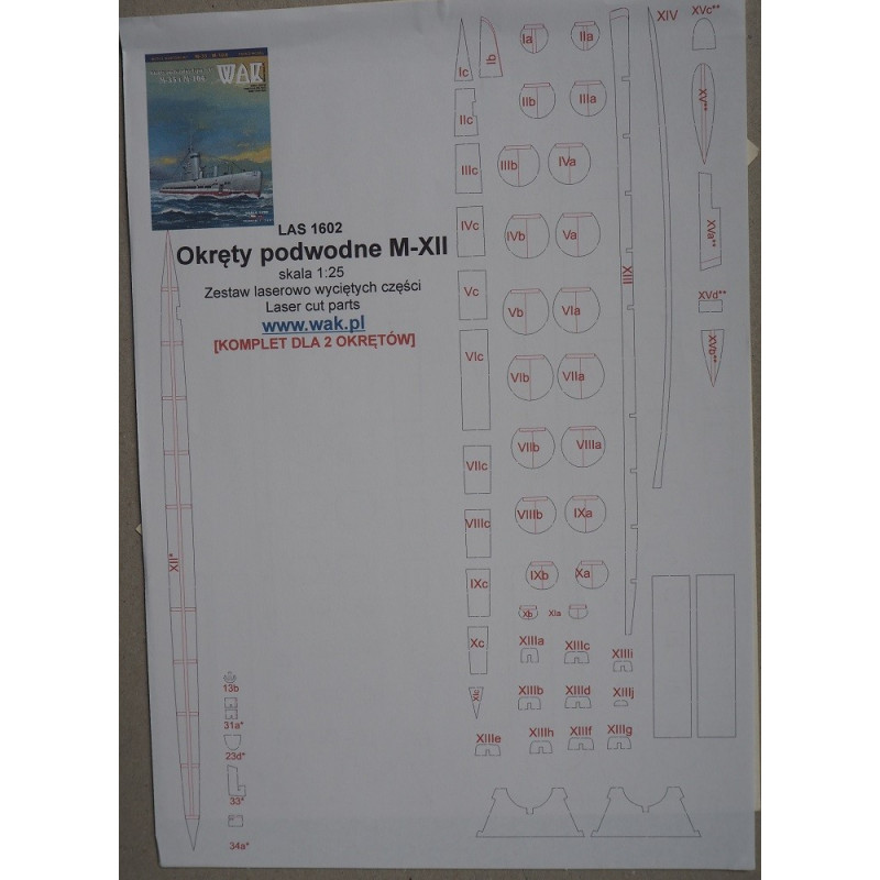 M-35 and M-104 - the USSR Type M – XII submarines - the laser cut details