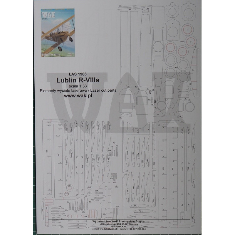 “Lublin R-VIII” – the Polish bomber - reconnaissance aircraft - the laser cut parts