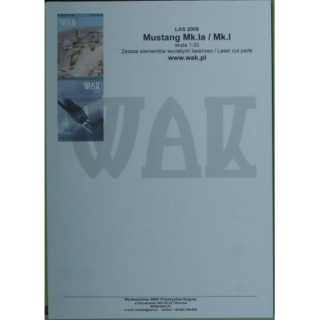 „Mustang“ Mk. Ia/ Mk. I – naikintuvas - lazeriu pjautos detalės