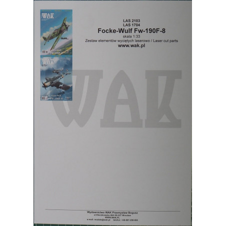 Focke Wulff  FW-190F-8 – naikintuvas - lazeriu pjautos detalės