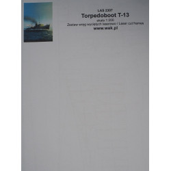 T – 13 Torpedoboot – the German torpedo ship - the laser cut details