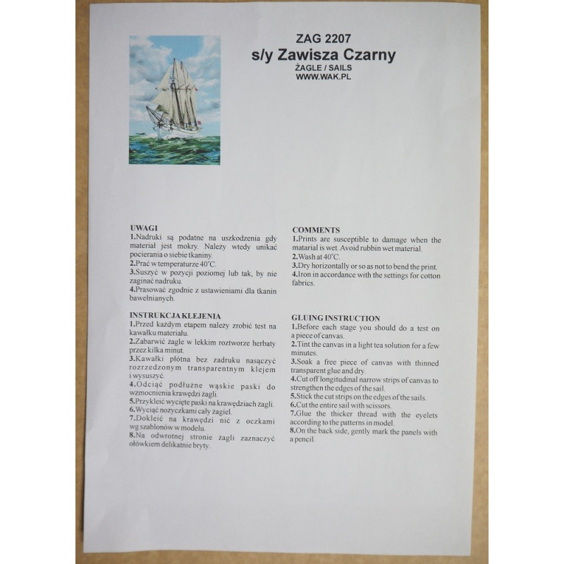 s/y „Zawisza Czarny“ – the school schooner - the canvas sails and the flags