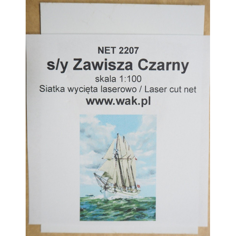 s/y „Zawisza Czarny“ – mokomoji škuna - lazeriu pjautas pobušpritinis tinklelis