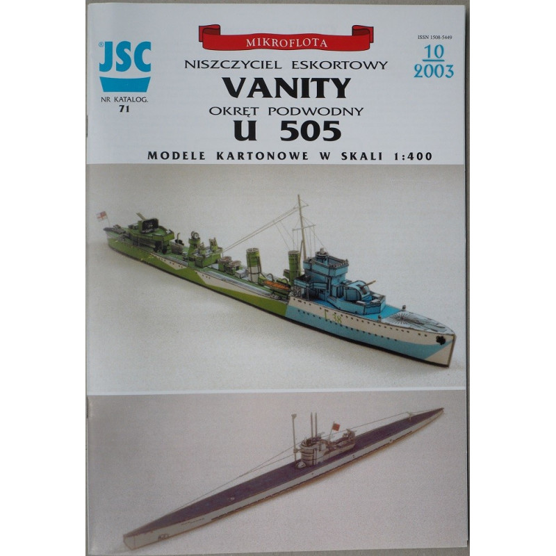 HMS "Vanity" - the British escort destroyer and U 505 -the German submarine