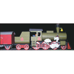 Freight train - steam locomotive, tender and freight wagons