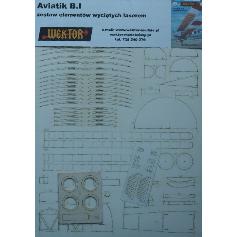 „Aviatik“ B. I – the German reconnaissance airplane -  laser cut parts