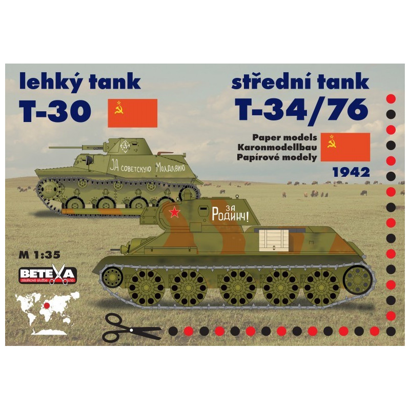 „T-30“ ir „T-34“ – tarybiniai II Pasaulinio karo tankai