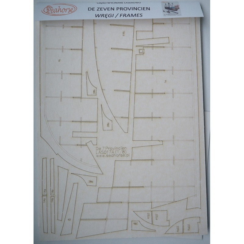 „De Zeven Provincien“ - the Dutch line-ship - the laser-cutt frame details