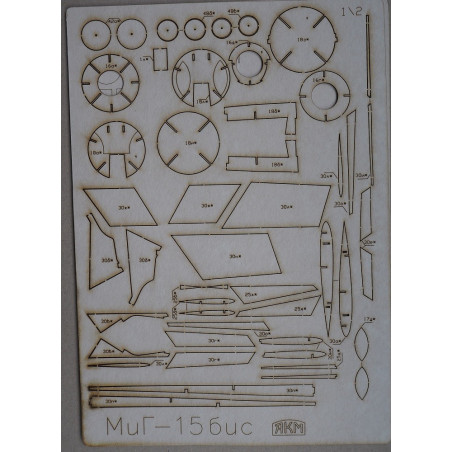 Mikoyan i Gurevich „MiG-15bis“ – the Soviet/ North Korean fighter - the laser-cutt parts