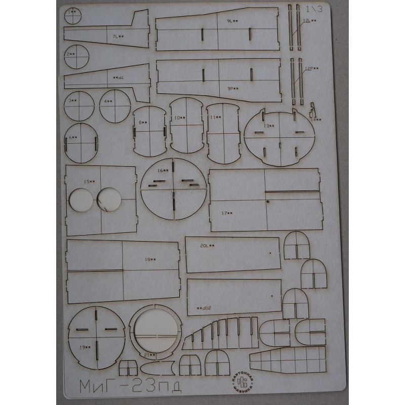 Mikoyan and Gurevich „MiG-23PD“ - the USSR experimental fighter -the laser cut details